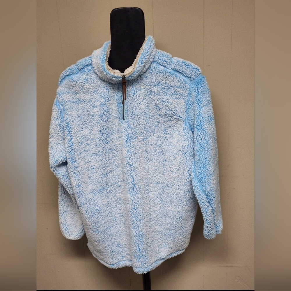 Properly Tied Pintail Blue Size Small 1/4 Zip Pullover  Gray Inside Collar.